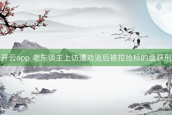 开云app 老东谈主上访遭劝返后被控抢标的盘获刑
